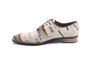 Zapato modelo Orgullo 1, fabricado en Piqué 46 Blanco Orgullo Milán 1
