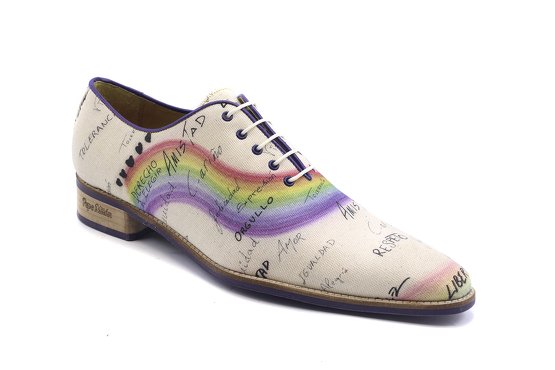 Zapato modelo Orgullo 2, fabricado en Piqué 46 Blanco Orgullo Milán 2