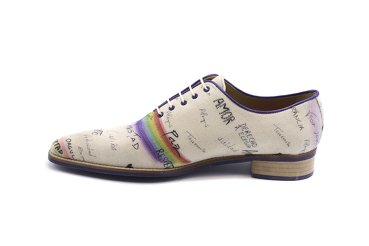 Zapato modelo Orgullo 2, fabricado en Piqué 46 Blanco Orgullo Milán 2