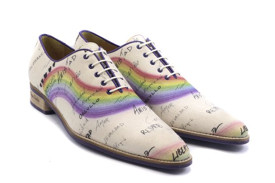 Zapato modelo Orgullo 2, fabricado en Piqué 46 Blanco Orgullo Milán 2