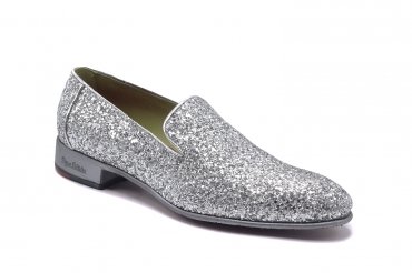 Modèle de chaussure Silver lining, fabriquée en Glitter Plata Piso & Vivos Plata