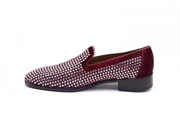 Chaussure modèle Rubí, en Velours Bordeaux