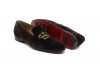 Dina model shoe, designed in Brown Velvet with Corona Pepe Milan Gold Embroidery, 