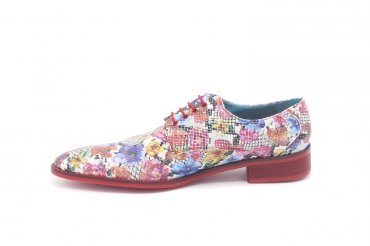 Zapato modelo Brote, fabricado en Serpiente Flores Multi