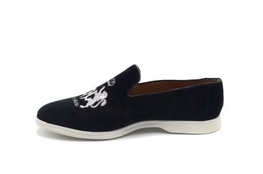 Modèle de chaussure Leo fabriqué en Terciopelo Negro Bordado Leones Pepe Milan Oro 