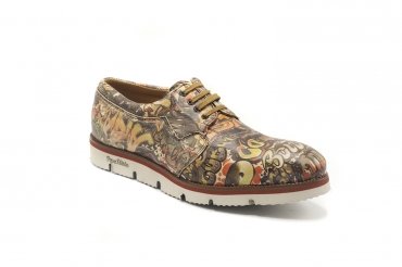 Zapato modelo Horik, fabricado en Napa Graffiti Marron