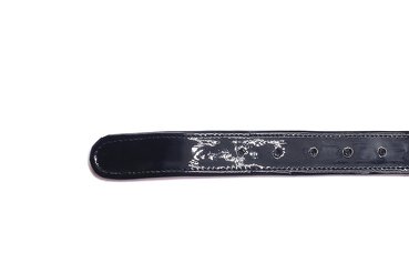 Leral C model belt, manufactured in Charol Negro y Rojo