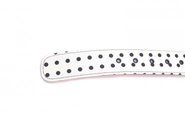 Sevilla model belt made of nappa leather and black polka dots