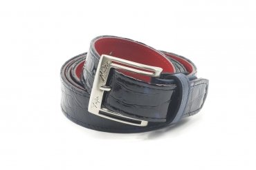 Model belt Aris, manufactured in Croco Patent Marino Napa Navi