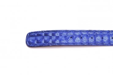 Grennan model belt, manufactured in Galu Escarlata Azul