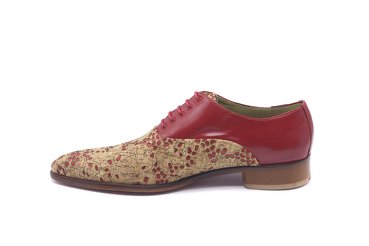 Zapato modelo Cline, fabricado en Piel Laser 07 Rojo Napa Roja