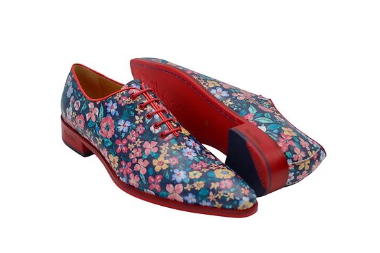 Folhas model shoe, made of Ditsy print nappa color 1