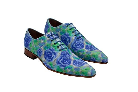 Zapato modelo Blue Moom, fabricado en fantasía M-30 marino