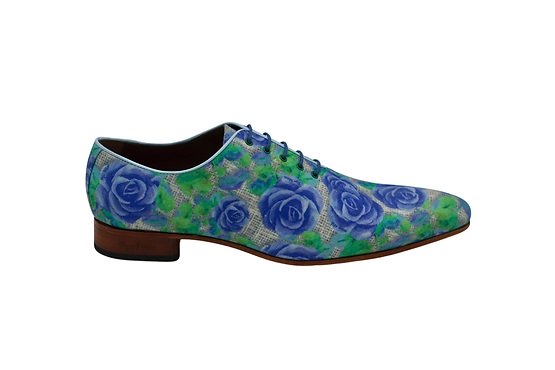Zapato modelo Blue Moom, fabricado en fantasía M-30 marino