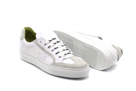 Sneaker modelo Orio, fabricado en Napa Blanca Serraje Blanco