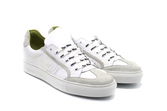 Sneaker modelo Orio, fabricado en Napa Blanca Serraje Blanco