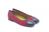 Zapato bailarina modelo Rosado fabricado en Rosas Rojas Napa Negra