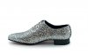 Modèle de chaussures Saturno, fabriqué en argent glitter. 