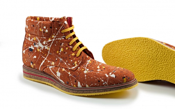  Driping Art model ankle boot, made in napa paint