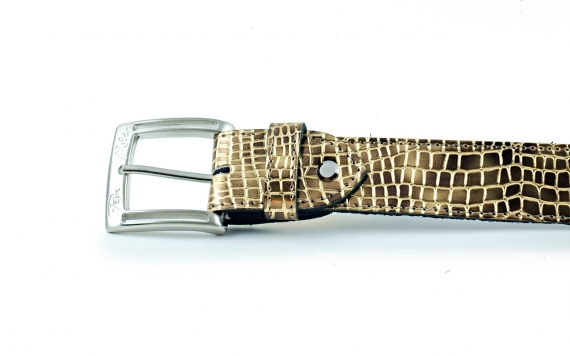 Cinturón modelo Aurelio, fabricado en classic mirror dungha nº1 dorado.