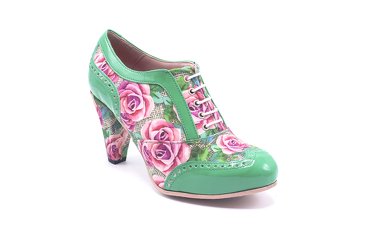 Modèle de chaussure Alma, fabriqué en Fantasia Casandra Charol Verde Hierba