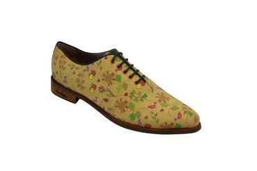 Zapato modelo Fuji, fabricado en ILI M111 Beige Vivos Verde Botella