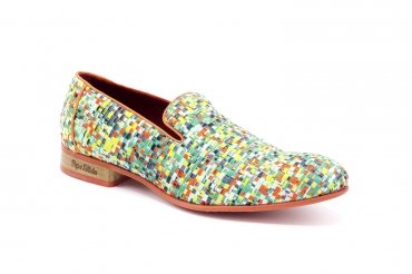 Modèle de chaussure Canary, fabriqué en Satin Collage