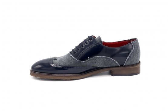 Modèle de chaussure Iris, fabriqué en Vaquero Azul Florentic Azul Marino