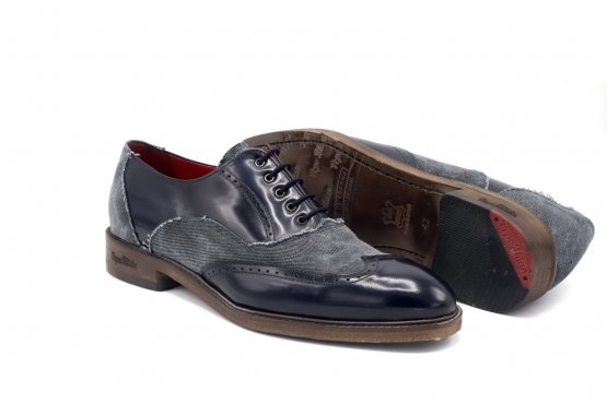 Modèle de chaussure Iris, fabriqué en Vaquero Azul Florentic Azul Marino