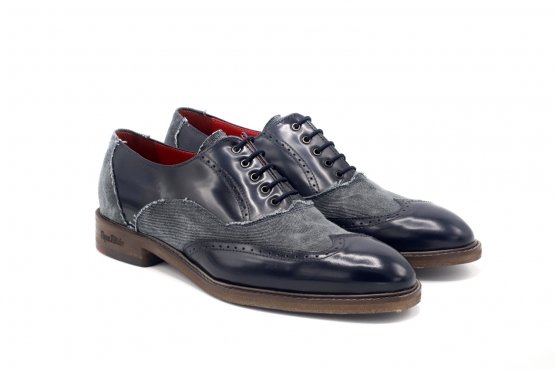 Modèle de chaussure Iris, fabriqué en Vaquero Azul Florentic Azul Marino