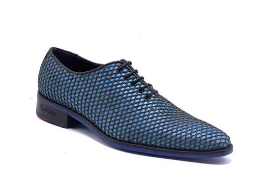 Modelo TRAVIS BLUE , fabricado en rejilla negra 