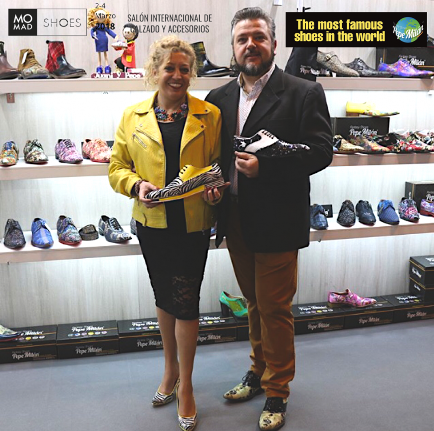 Juani and Pepe, an unstoppable team! impressive shoe exhibition in Madrid, Momad shoes lounge.